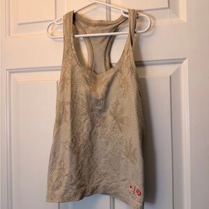 lululemon athletica Beige Patterned Tank Top